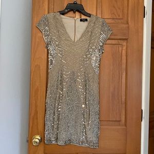Mini fully embellished short sleeve dress